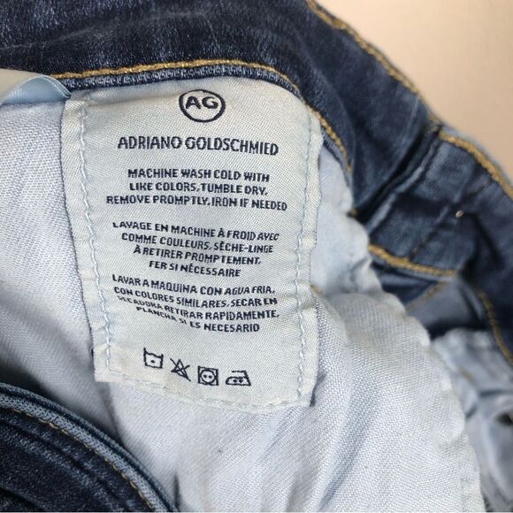 AG Adriano Goldschmied Farrah Skinny Ankle Jeans High Rise Raw Frayed Hem 28 - Picture 9 of 9